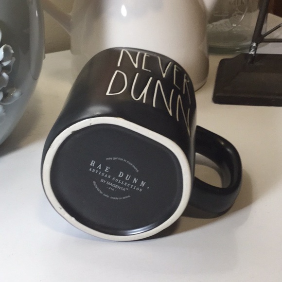 Rae Dunn NEVER DUNN Black Mug - Picture 2 of 2